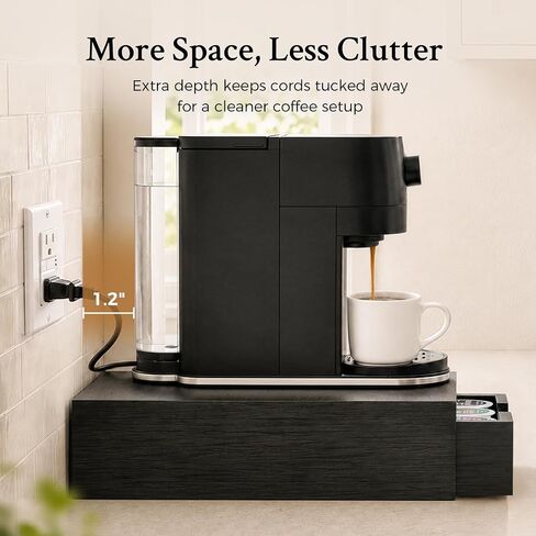 Mustry Wooden K Cup Holder, 36 Pod Capacity, Black K Cup Drawer Organizer in Saudi Arabia