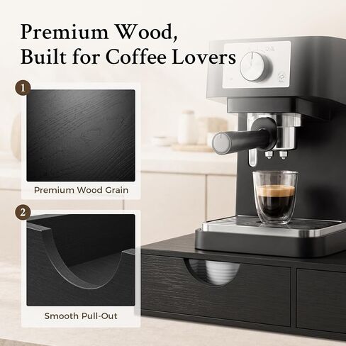Mustry Wooden K Cup Holder, 36 Pod Capacity, Black K Cup Drawer Organizer in Saudi Arabia