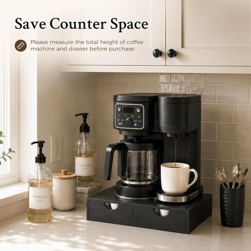 Mustry Wooden K Cup Holder, 36 Pod Capacity, Black K Cup Drawer Organizer in Saudi Arabia