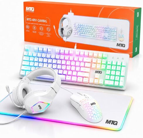 MTG 4-in-1 RGB Gaming Keyboard & Mouse Combo, Wired, 2400 DPI Mouse in Saudi Arabia
