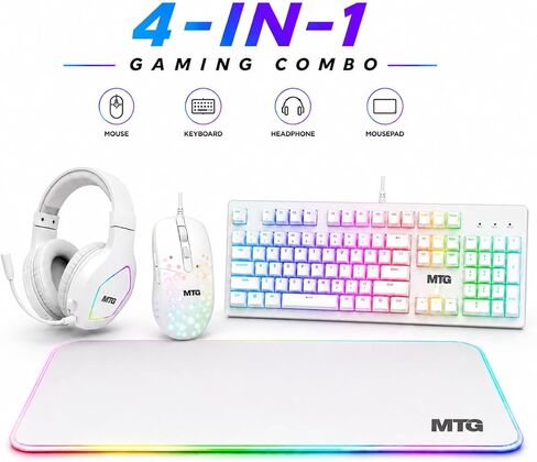 MTG 4-in-1 RGB Gaming Keyboard & Mouse Combo, Wired, 2400 DPI Mouse in Saudi Arabia