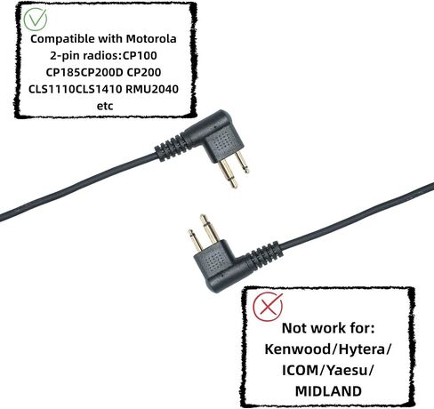 10 Pack Earpiece Headset with PTT Compatible with Motorola cp200 in Kuwait