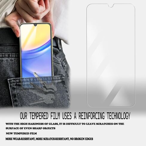 [2+2 Pack Tempered Glass Film For Samsung Galaxy A15 5G Screen Protector 2-Pack with Camera Lens Protector 2-Pack in Kuwait