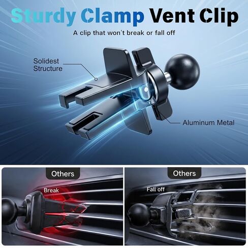 Car Phone Holder Air Vent Clip Mount, 360°Adjustable for iPhone Android in Saudi Arabia
