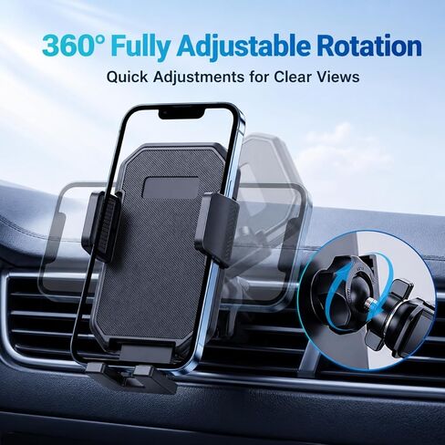 Car Phone Holder Air Vent Clip Mount, 360°Adjustable for iPhone Android in Saudi Arabia