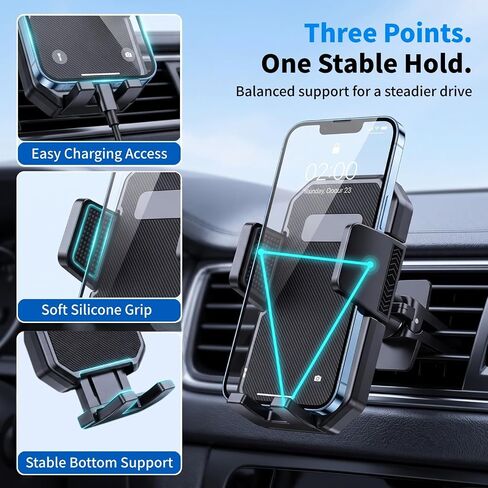 Car Phone Holder Air Vent Clip Mount, 360°Adjustable for iPhone Android in Saudi Arabia