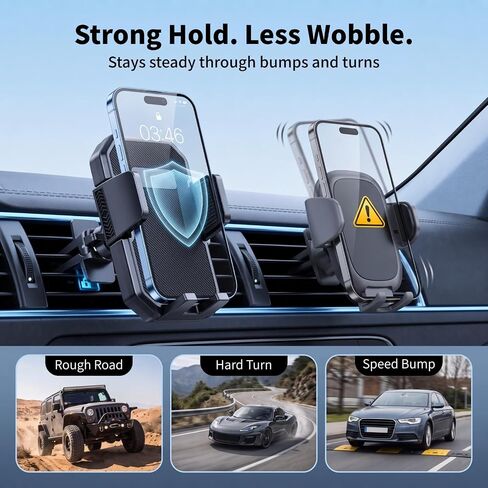Car Phone Holder Air Vent Clip Mount, 360°Adjustable for iPhone Android in Saudi Arabia