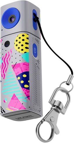 Lipstick Series Thumb Keychain Mini Camera, 1080P HD Portable Digital Camcorder for Students Outdoor Video Recording(Grey) in Saudi Arabia