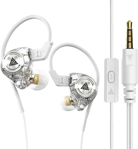 AK3FILE Wired Earbuds, 3.5mm Sports in-Ear Headphones, Gaming Headsets, Music Monitor Earphones with Microphone, Clear in Saudi Arabia