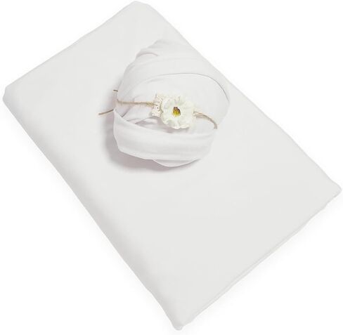 Orraphtstu Newborn Photography Wraps Baby Posing Props Stretch Fabric for Professional Photoshoot (Backdrop with Wrap, White) in Saudi Arabia