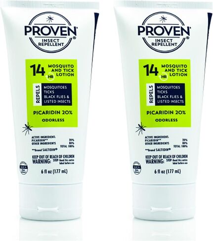 Proven Insect Repellent Lotion for Mosquitoes, Ticks & Black Flies - (2 Pack) 6 fl oz - DEET Alternative Mosquito Repellent - Up to 14-Hour Protection - Great for Camping or Hiking - Odorless in Kuwait