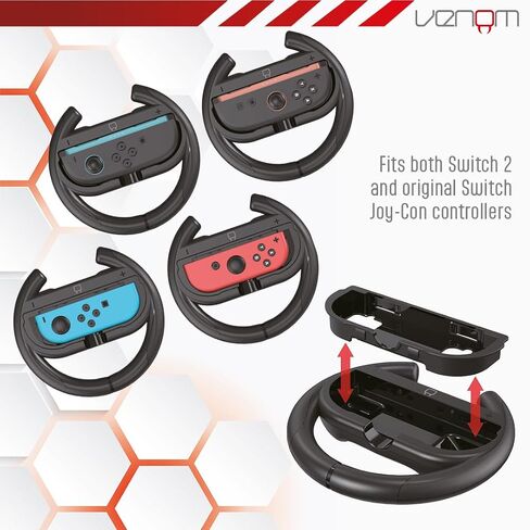 Venom Switch 2 Steering Wheel Twin Pack for Mario Kart World (Nintendo Switch 2) in Saudi Arabia