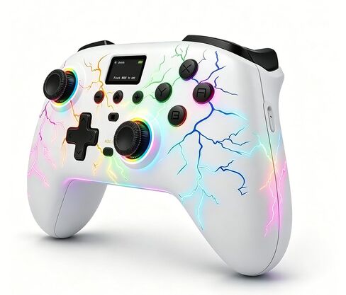 Exilapsire Wireless Game Controller with Touch Panel | Works for PC/Switch/Switch 2/iOS/Android, Hall Effect Joystick & Trigger, RGB Illumination, Customizable Buttons，Sleek Black in Kuwait