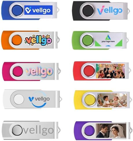 25pcs 2GB Custom USB Flash Drive with Personalized Logo for Promotion, Customized USB Thumb Drive, Bespoke Bulk USB Drive (10 Color Options) in Kuwait