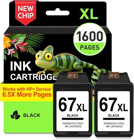 COLORETTO 67XL Ink Cartridge Black for HP 67 XL Ink Deskjet 2800 4155e in Saudi Arabia