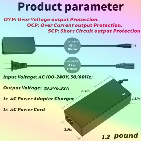 19.5 Volt for Sony tv Power Cord KDL-55W805C, KD-55X720E, KDL-55W800C, XBR-43X800E, XBR-43X800D, XBR-49X800E, XBR-49X800D, XBR-55X850D, and KD-43X720E TV Power Supplies Perfect Replacement to in Saudi Arabia