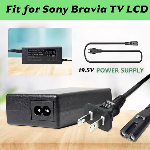 19.5 Volt for Sony tv Power Cord KDL-55W805C, KD-55X720E, KDL-55W800C, XBR-43X800E, XBR-43X800D, XBR-49X800E, XBR-49X800D, XBR-55X850D, and KD-43X720E TV Power Supplies Perfect Replacement to in Saudi Arabia