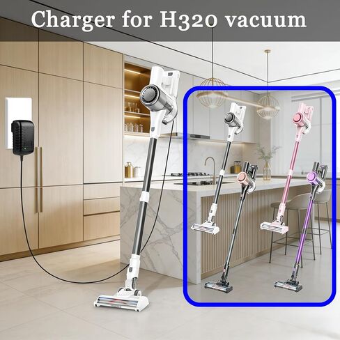 Charger Compatible with Homeika Cordless Vacuum, 26.5V Replacement Adapter Stick Cleaner Vacuum H016 HA016 H320 H320 Accessories Parts Power Cord in Saudi Arabia