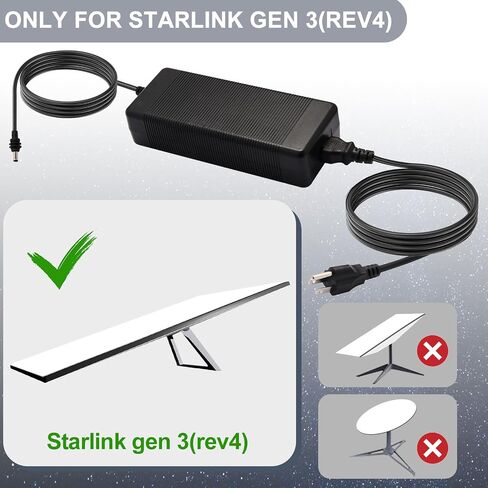 DC57V لمحول إمداد الطاقة Starlink Gen 3 195W AC/DC محول طاقة لملحقات Starlink القياسية البديلة Starlink Starlink، مصدر طاقة 57V 3.42A in Kuwait