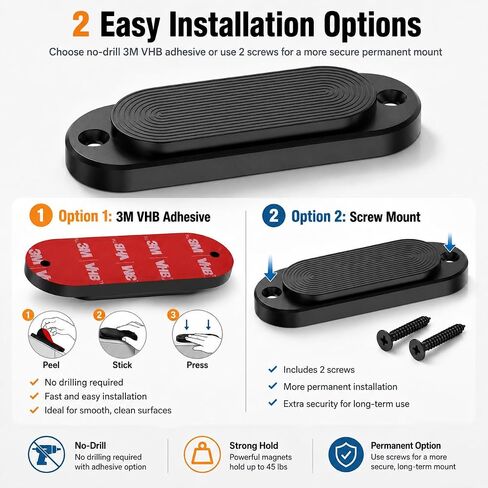 HEKAGURA Gun Magnet Mount, 45 lbs Rating Magnetic Gun Mount for Car, Car Holster with Rubber Coating for Car Truck Glock Gun Accessories for Men in Saudi Arabia