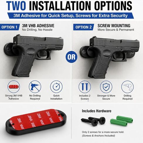 HEKAGURA Gun Magnet Mount, 45 lbs Rating Magnetic Gun Mount for Car, Car Holster with Rubber Coating for Car Truck Glock Gun Accessories for Men in Saudi Arabia