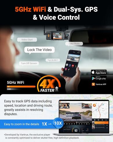 Vantrue N4S 3 Channel Dash Cam Front and Rear Inside in Saudi Arabia