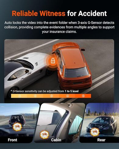 Vantrue N4S 3 Channel Dash Cam Front and Rear Inside in Saudi Arabia