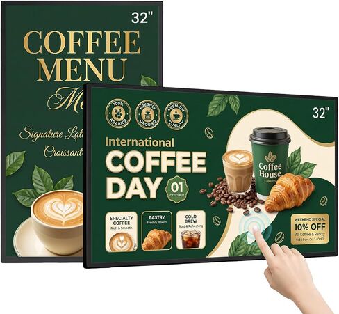 32-Inch Wall Mount Digital Signage, 10-Point Touch FHD Commercial Display in Saudi Arabia