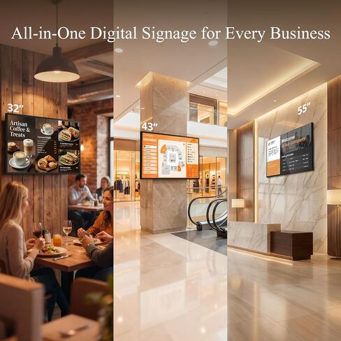 32-Inch Wall Mount Digital Signage, 10-Point Touch FHD Commercial Display in Saudi Arabia