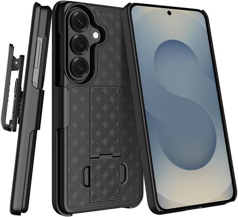 ZASE Compatible with Samsung Galaxy S26 5g (6.3 inch) Holster Belt Clip Phone Case 2026 Tough Super Slim Fit Rugged Protective Hard Shell Cover Kickstand Stronger Clip (Black Holster Combo Case) in Saudi Arabia