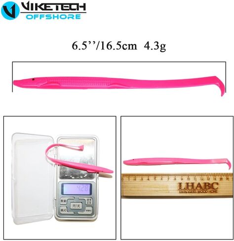 VIKETECH 10 قطع/صندوق من السيليكون على شكل مجداف طعم ناعم لطعم باس السباحة، 6.5 بوصة/4.3 جم in Kuwait