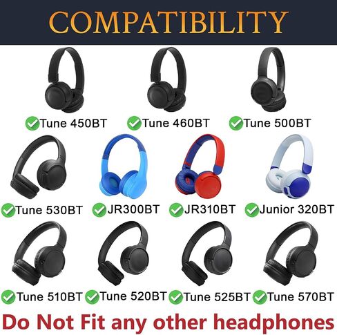 SOULWIT Earpads for JBL Tune(450BT/500BT/510BT/520BT) - Black in Saudi Arabia