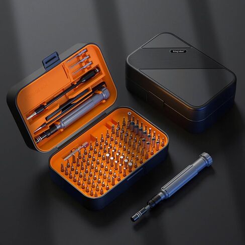 Manual Repair Precision Screwdriver Kit Electronics Repair Set Tools Organizer With Cr Bits Extension Shaft Tweezers Suction Cup Suitable for phone, Black in Saudi Arabia