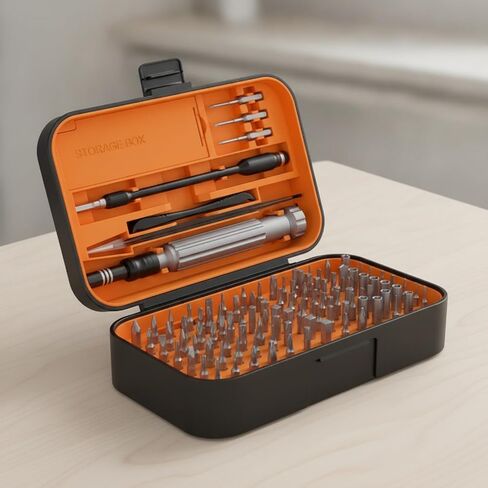 Manual Repair Precision Screwdriver Kit Electronics Repair Set Tools Organizer With Cr Bits Extension Shaft Tweezers Suction Cup Suitable for phone, Black in Saudi Arabia