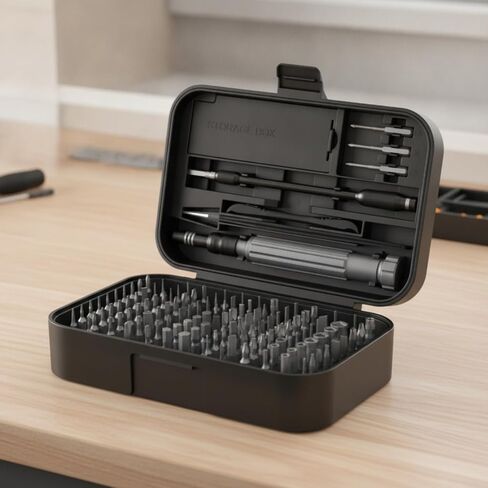 Manual Repair Precision Screwdriver Kit Electronics Repair Set Tools Organizer With Cr Bits Extension Shaft Tweezers Suction Cup Suitable for phone, Black in Saudi Arabia