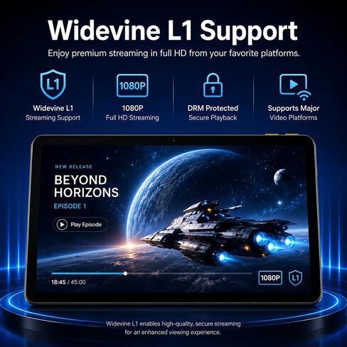 10.1" Android 15 Tablet, Octa-core 12GB RAM + 64GB + 64GB Card, Dual Camera in Kuwait