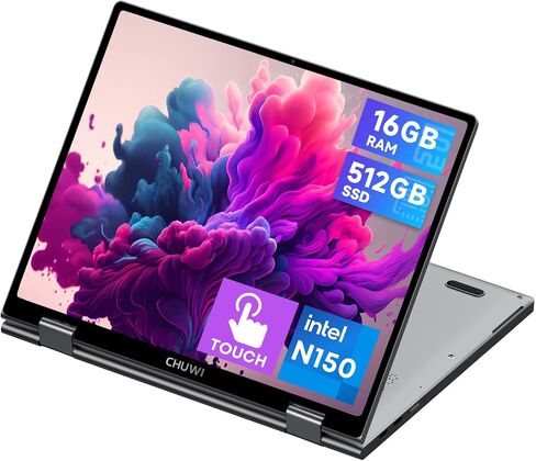 CHUWI 2-in-1 Mini Laptop 10.51'', 16GB RAM 512GB SSD, Intel N150 Max 3.6GHz in Saudi Arabia