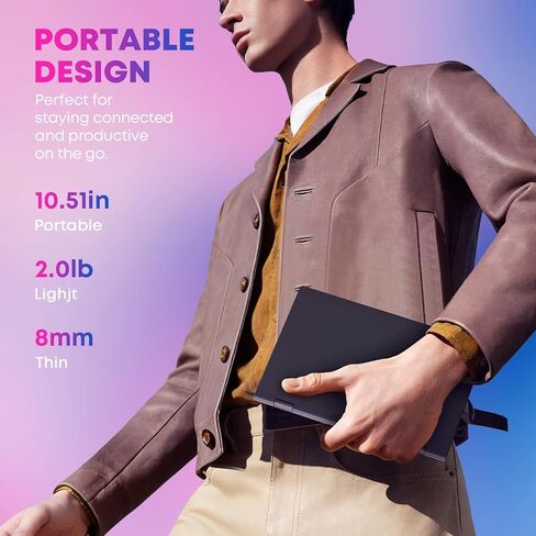 CHUWI 2-in-1 Mini Laptop 10.51'', 16GB RAM 512GB SSD, Intel N150 Max 3.6GHz in Saudi Arabia
