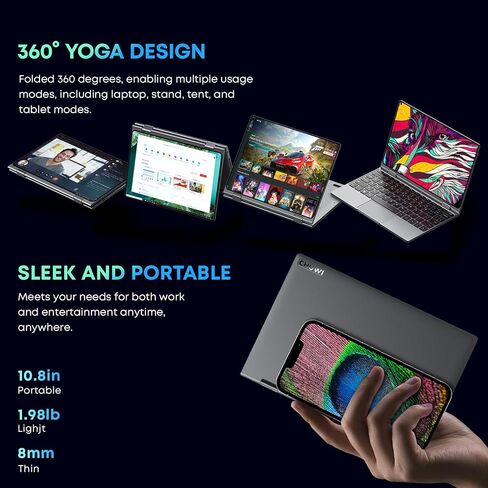 CHUWI 2-in-1 Mini Laptop 10.51'', 16GB RAM 512GB SSD, Intel N150 Max 3.6GHz in Saudi Arabia