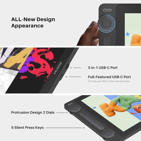 HUION Kamvas 13 (Gen 3) Drawing Tablet with Screen 16K Pressure PenTech 4.0 in Kuwait