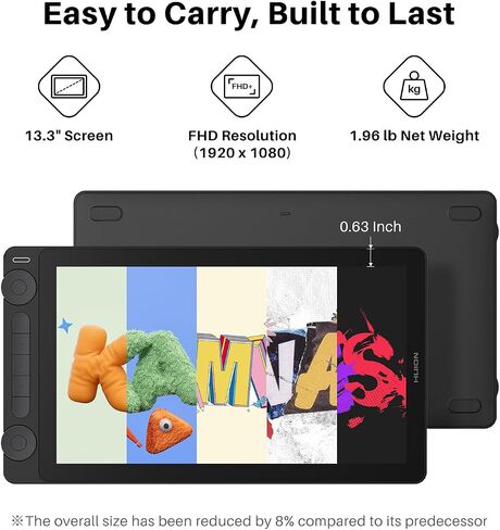 HUION Kamvas 13 (Gen 3) Drawing Tablet with Screen 16K Pressure PenTech 4.0 in Kuwait