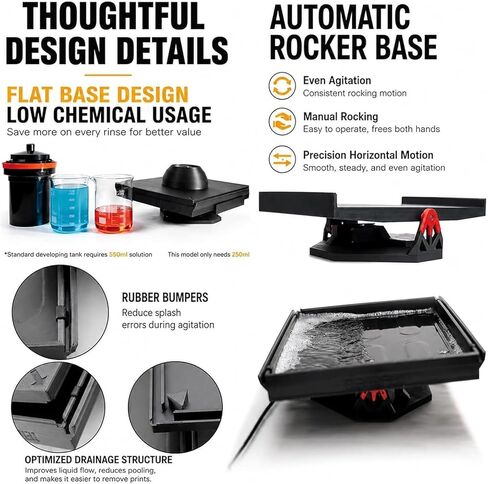 Electric Home Film Developing Kit, Darkroom Film Developing Tray, Print Film Developing Photo Tray Set,W/auto Rocking Base&Film Fixing Clip, Applicable Formats 45/57/810 Pages in Saudi Arabia