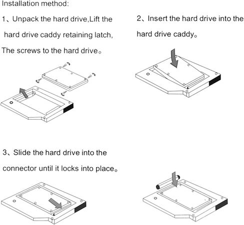 9.5mm Aluminum HighQuality Hard Drive Adapter for Laptop Dual Boot in Kuwait