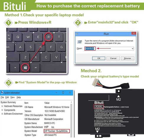 PC03XL Battery Replacement for HP Pavilion x360 14 Convertible 14-DY/Pavilion Aero 13-be/Pavilion X360 14-DY 14M-DY 14-BA 14-EK 15-ER Series HSTNN-OB1W M24421-271 M24648-005 43.3Wh in Kuwait