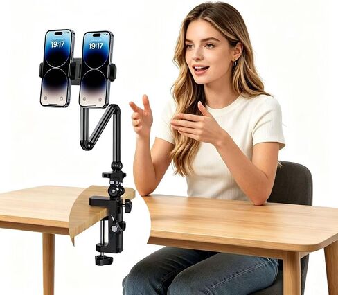 Tablet & Phone Arm Stand Holder, Desk Mount with 360° Rotate Base in Saudi Arabia
