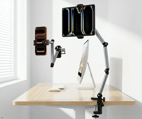Tablet & Phone Arm Stand Holder, Desk Mount with 360° Rotate Base in Saudi Arabia