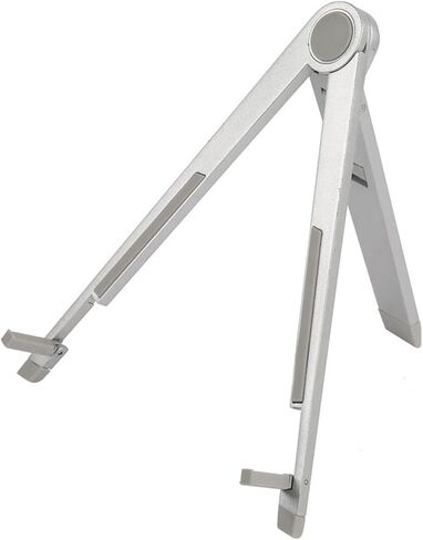 M&T Displays Universal Compact Countertop Tablet Holder – Silver Three-Legged Desktop Stand for iPad, Tablet, E-Reader, Drawing Pad, Adjustable Viewing Angles for Home, Office, Business, Kitchen in Saudi Arabia