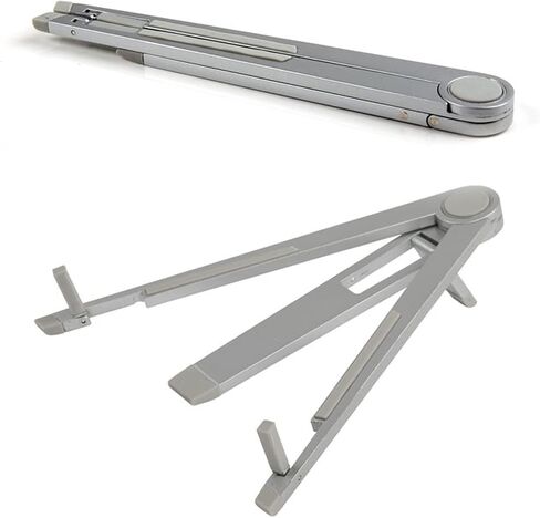 M&T Displays Universal Compact Countertop Tablet Holder – Silver Three-Legged Desktop Stand for iPad, Tablet, E-Reader, Drawing Pad, Adjustable Viewing Angles for Home, Office, Business, Kitchen in Saudi Arabia