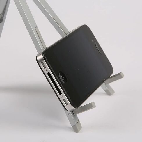 M&T Displays Universal Compact Countertop Tablet Holder – Silver Three-Legged Desktop Stand for iPad, Tablet, E-Reader, Drawing Pad, Adjustable Viewing Angles for Home, Office, Business, Kitchen in Saudi Arabia
