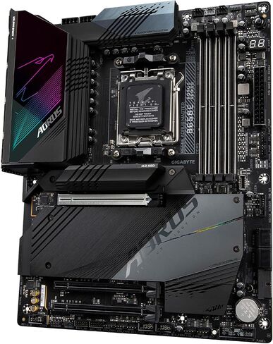 GIGABYTE B650E AORUS Master AMD AM5 ATX Motherboard, Support Ryzen 9000/8000/7000 Series, DDR5, 16+2+2 Power Phase, 4X M.2, PCIe 5.0, USB-C, WIFI6E, 2.5GbE, EZ-Latch, Q-Flash, RGB Fusion in Saudi Arabia